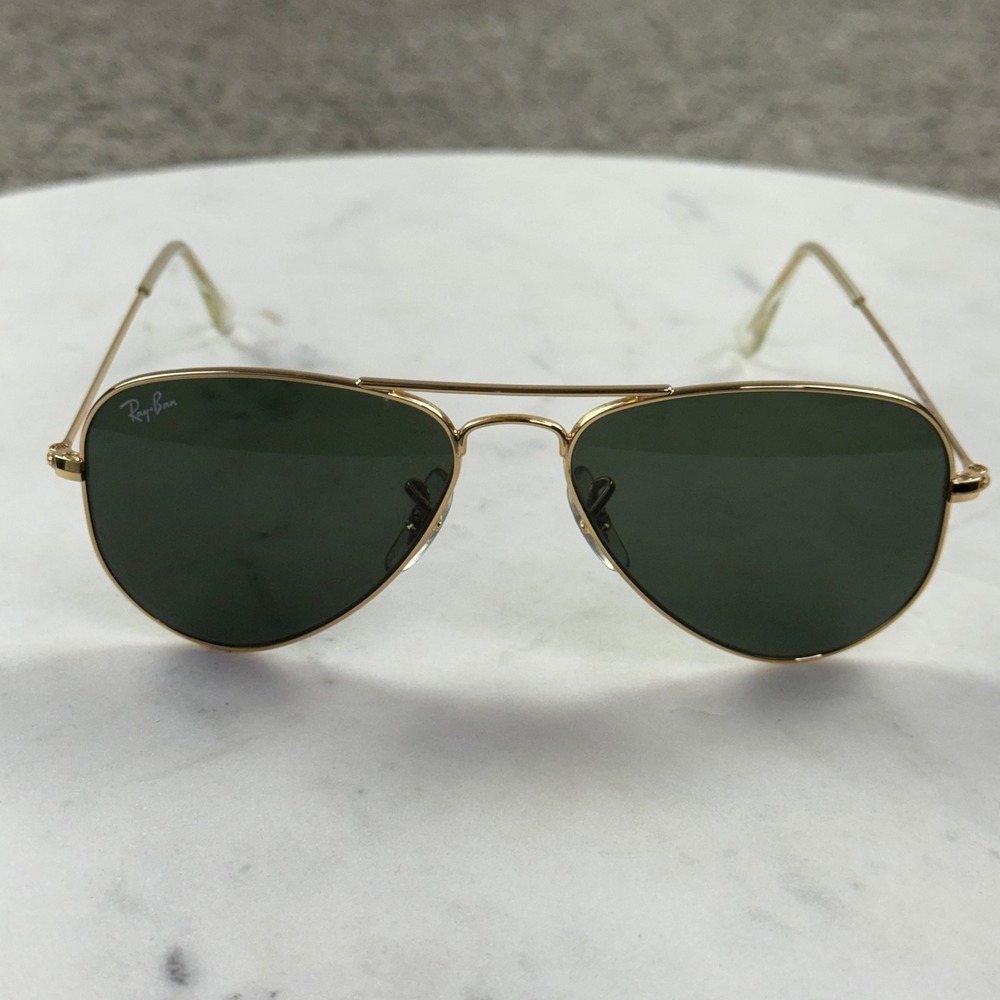 Ray-Ban Aviator Sunglasses Kids Gold Green Metal Frame Junior RJ9506S Classic